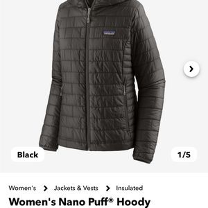 Patagonia Women’s Nano Puff Hoody / Size Large / Black